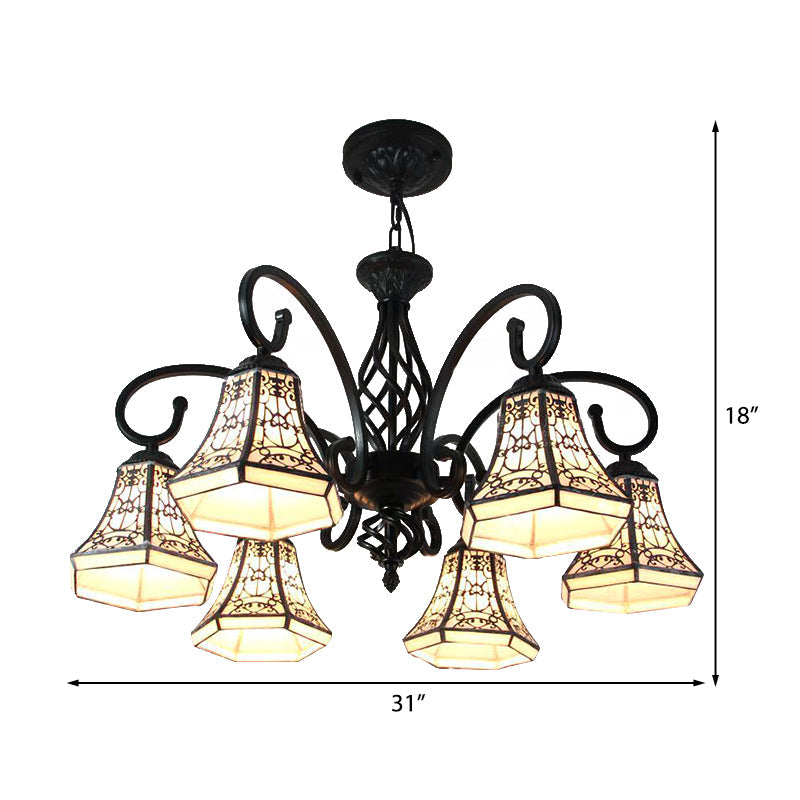 Fence Design Bell Chandelier: Lodge Style Multi Light for Indoor Living Rooms