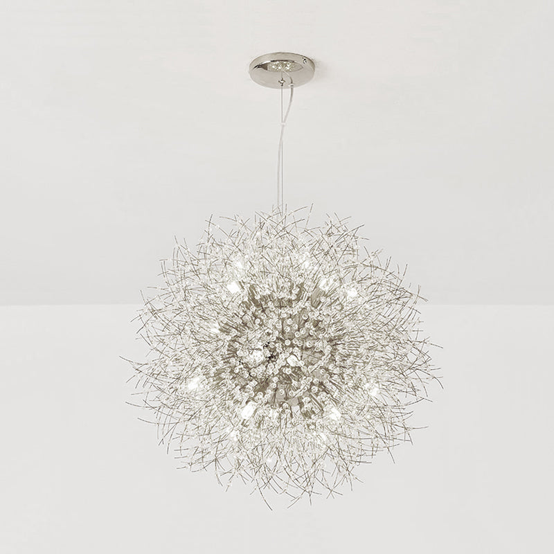 Modern Silver Dandelion Pendant Light For Cafe Restaurant