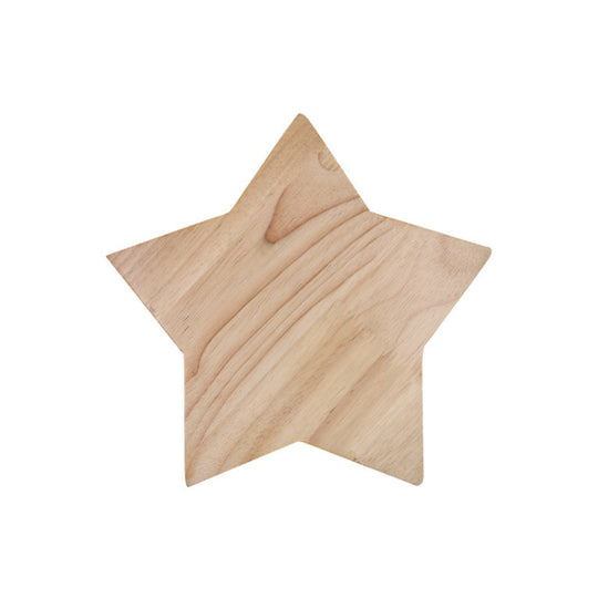 Modern Nordic Wood Star Wall Sconce In Beige For Child Bedroom Or Hallway