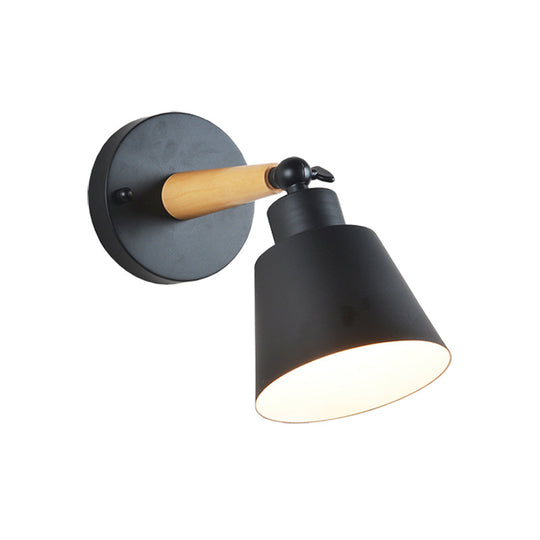 Modern Metal Rotatable Wall Sconce: One-Light Bucket Light For Dining Room