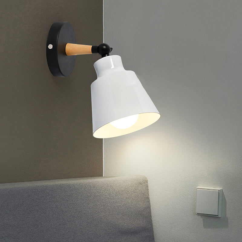 Modern Metal Rotatable Wall Sconce: One-Light Bucket Light For Dining Room