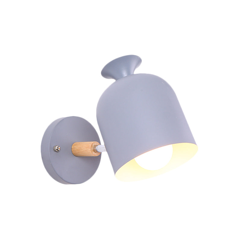 Modern Rotatable Wall Light For Adult Bedrooms - Cup Shade Metal Sconce (Macaron Loft)