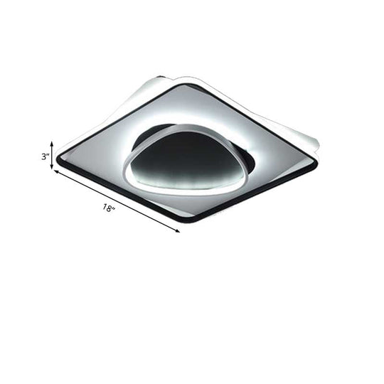 Modern LED Acrylic Flush Mount Black Ceiling Light in Warm/White - 18"/23.5" Wide