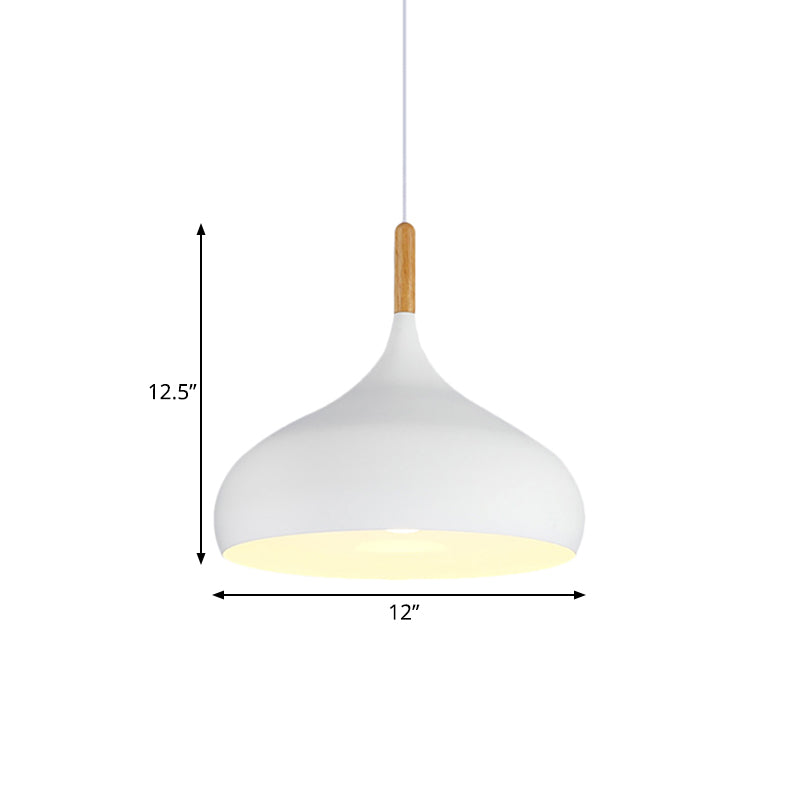 Nordic Style Metal Teardrop Pendant Lighting - 1 Light Black/White/Gold - Available in 9.5"/12.5"/14"W