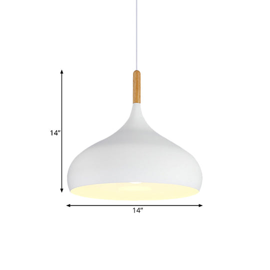 Nordic Style Metal Teardrop Pendant Lighting - 1 Light Black/White/Gold - Available in 9.5"/12.5"/14"W