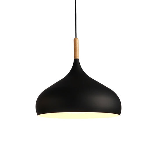 Nordic Style Metal Teardrop Pendant Lighting - 1 Light Black/White/Gold - Available in 9.5"/12.5"/14"W