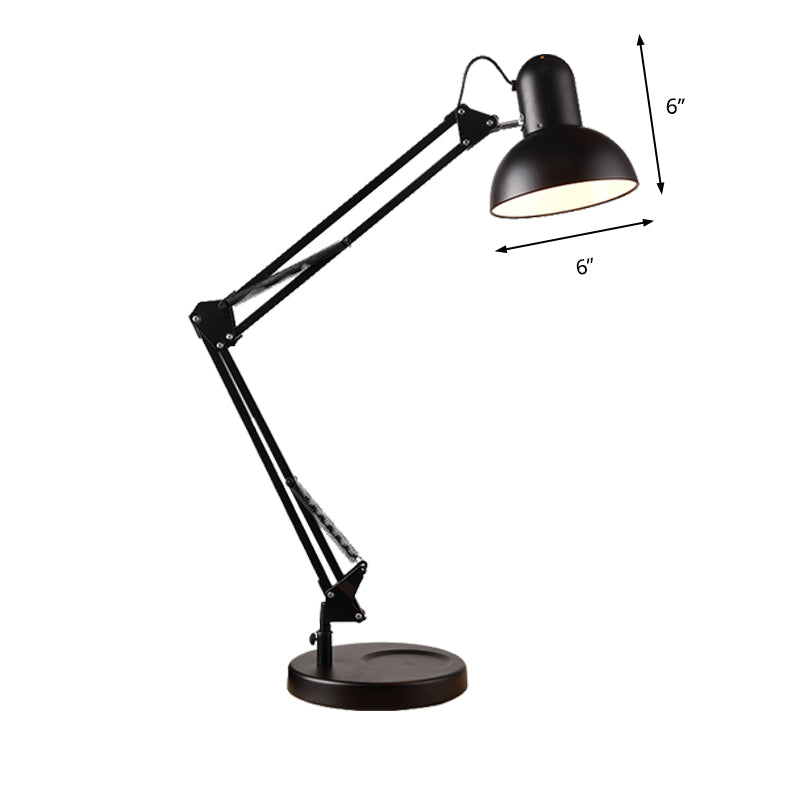 Modern Metal Dome Desk Lamp - 1 Head Reading Light For Bedroom In Green/Red