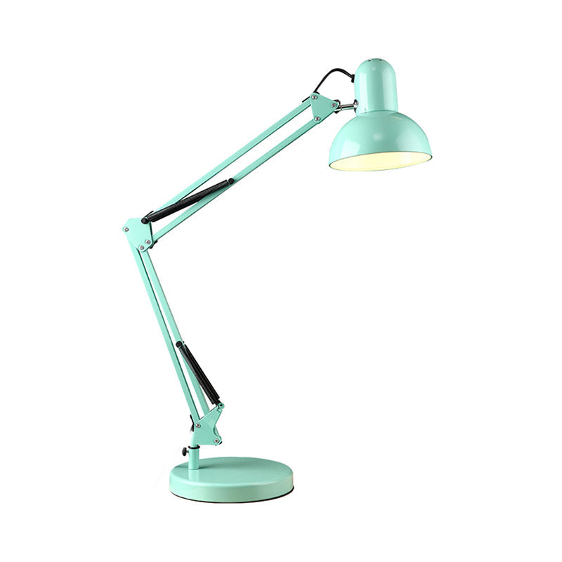 Modern Metal Dome Desk Lamp - 1 Head Reading Light For Bedroom In Green/Red