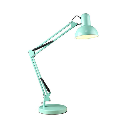 Modern Metal Dome Desk Lamp - 1 Head Reading Light For Bedroom In Green/Red