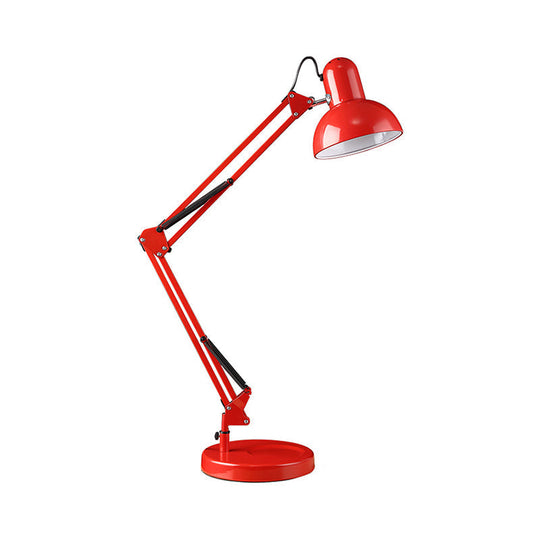 Modern Metal Dome Desk Lamp - 1 Head Reading Light For Bedroom In Green/Red