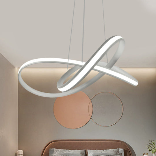 Sleek Metallic LED Pendant: Discreet Hoop Drop Minimalist Chandelier