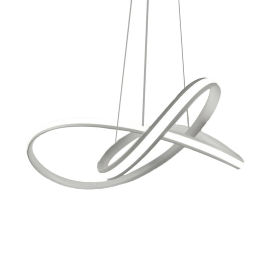 Sleek Metallic LED Pendant: Discreet Hoop Drop Minimalist Chandelier