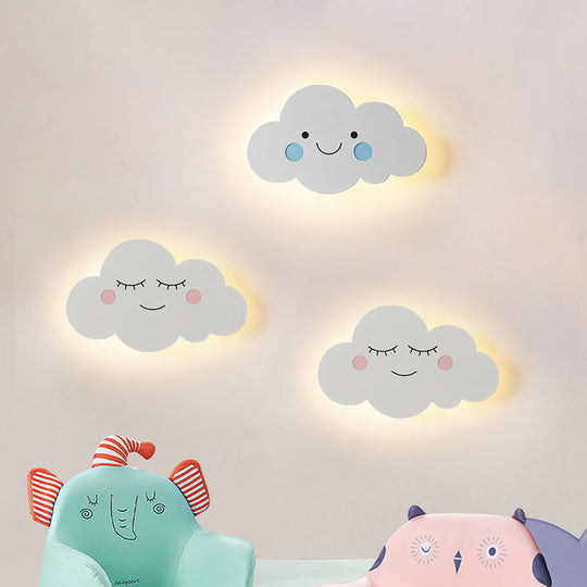 Modern Metal Cloud Wall Light - Pink/Blue Led Sconce For Bedroom Pink