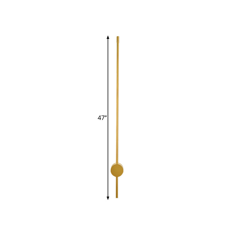 Modern Gold Led Bedside Wall Light Sconce - Minimalist Linear Metal Design (47/57 Width)