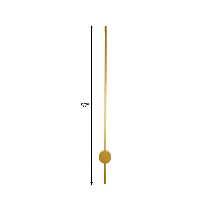 Modern Gold Led Bedside Wall Light Sconce - Minimalist Linear Metal Design (47/57 Width)