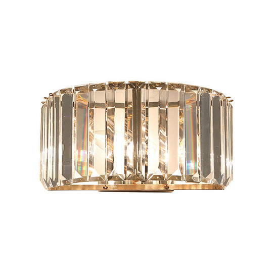 Gold Faceted Crystal 1-Head Wall Sconce For Modern Bedroom Lighting