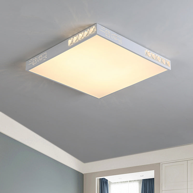 Modern Square Led Flush Mount Light In White - 16/19.5 Wide / 16