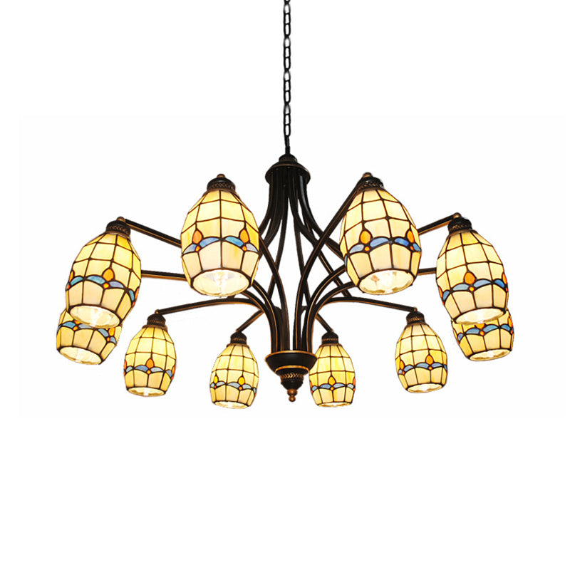 Stunning Magnolia Chandelier: Stained Glass Pendant Light With Metal Chain - Perfect For Living Room