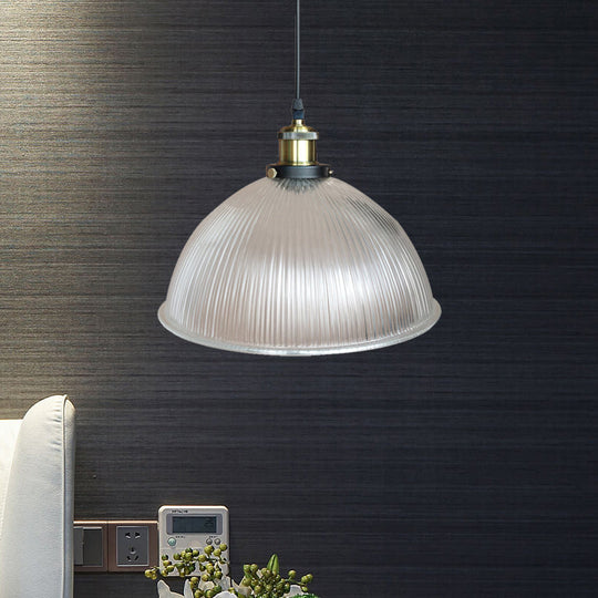 Industrial Dome Prismatic Glass Pendant Ceiling Light - Add A Stylish Touch To Your Living Room