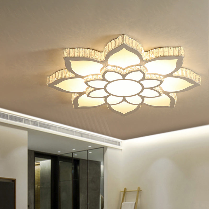 Modern Acrylic Flush Mount Spotlight Led Ceiling Light With Remote Control Dimming - White/3 Color