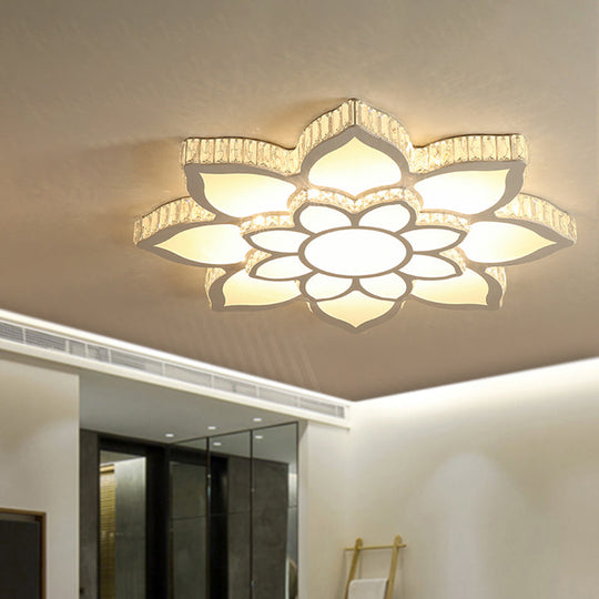 Modern Acrylic Flush Mount Spotlight Led Ceiling Light With Remote Control Dimming - White/3 Color