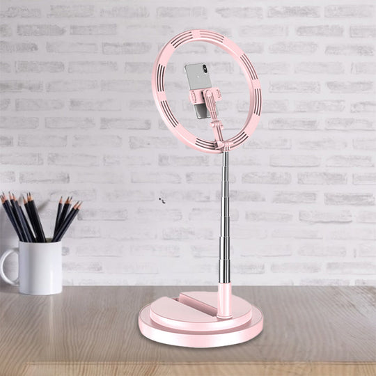 Minimalist Circular Metal Usb Vanity Lamp With Led Fill Light For Mobile Phone Holder -