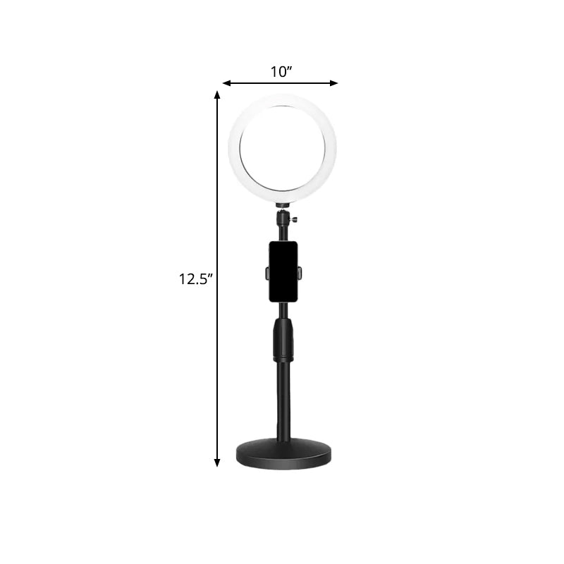 Black Led Make-Up Lamp With Phone Holder And Flash Light