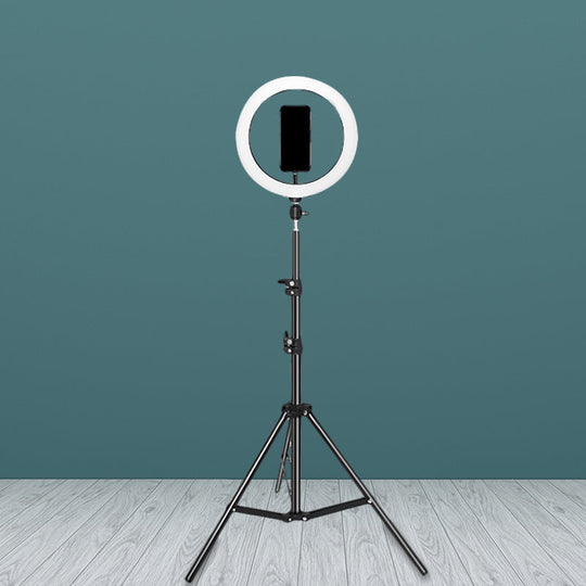 Contemporary Metal Round Make-Up Light With Usb Port Led Fill Flash Lamp - Black 63/75 Long / 63