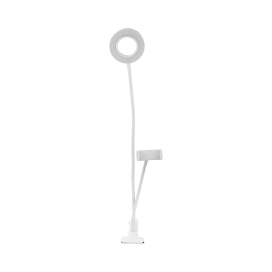 Sleek Metal Round Usb Mirror Lamp With Portable Led Fill Lighting And Flexible Arm Simplicity