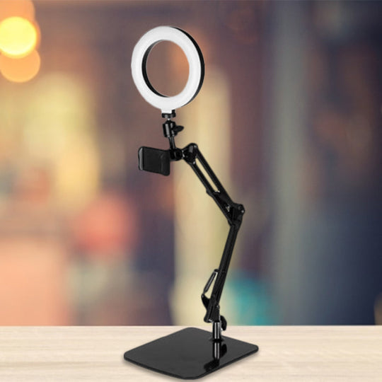 Modern Black Usb Fill-In Flash Light With Led Vanity Lamp For Mobile Phones - Stylish Metal Shade