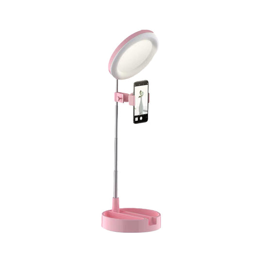 Minimal Led Makeup Lighting Mobile Phone Holder With Usb Fill Flush Lamp In Black/White/Pink