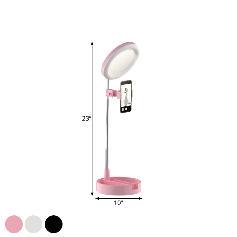 Minimal Led Makeup Lighting Mobile Phone Holder With Usb Fill Flush Lamp In Black/White/Pink