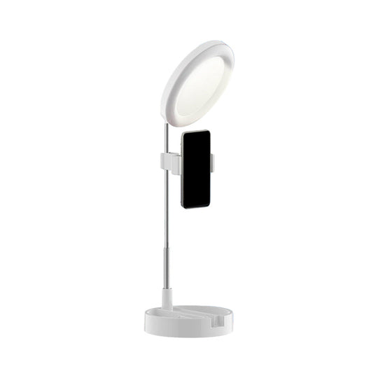 Minimal Led Makeup Lighting Mobile Phone Holder With Usb Fill Flush Lamp In Black/White/Pink