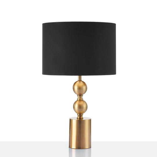 Sleek Black Desk Lamp With Cylinder Fabric Shade Elegance In Simplicity