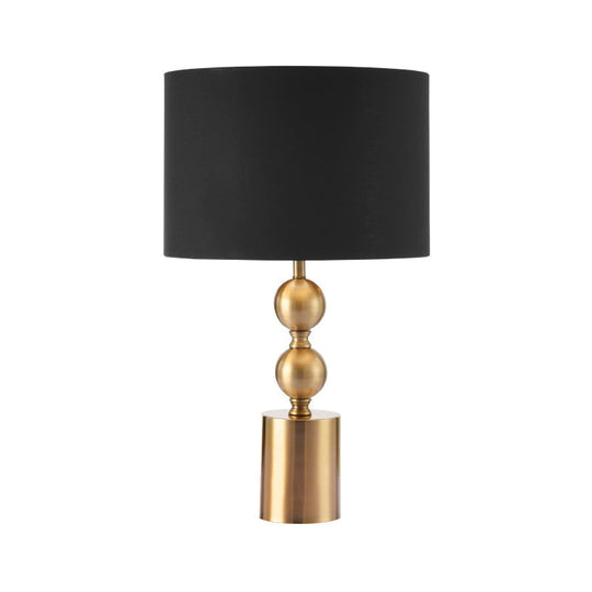 Sleek Black Desk Lamp With Cylinder Fabric Shade Elegance In Simplicity