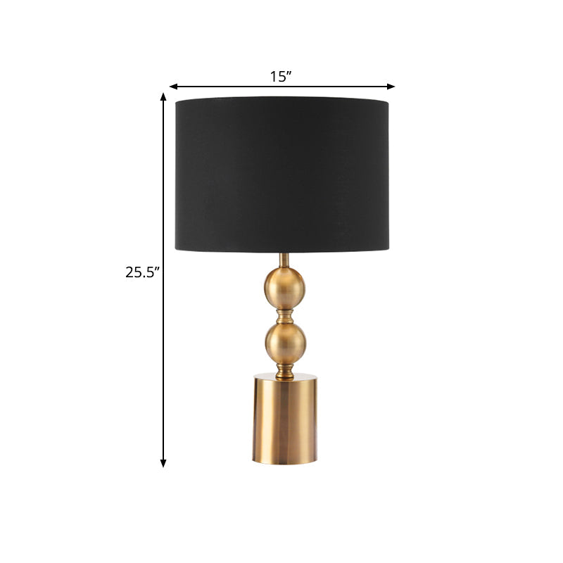 Sleek Black Desk Lamp With Cylinder Fabric Shade Elegance In Simplicity