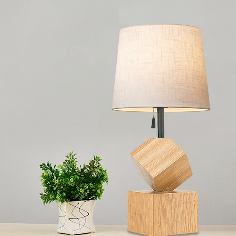 Raelynn - Beige/Brown Barrel Nightstand Lamp