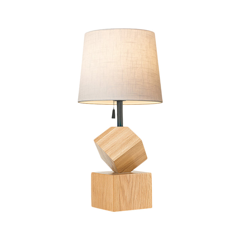 Raelynn - Beige/Brown Barrel Nightstand Lamp