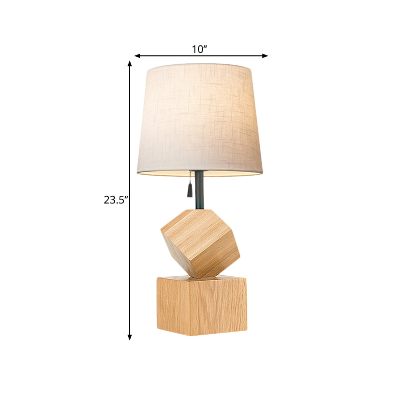 Raelynn - Beige/Brown Barrel Nightstand Lamp