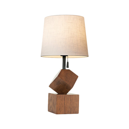 Raelynn - Beige/Brown Barrel Nightstand Lamp