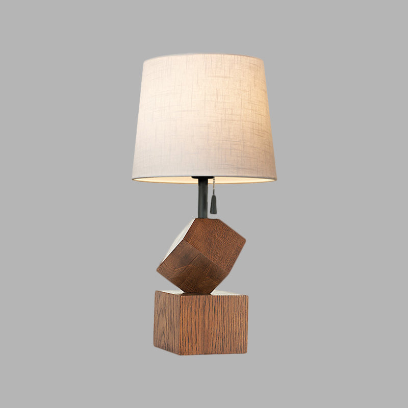 Raelynn - Beige/Brown Barrel Nightstand Lamp