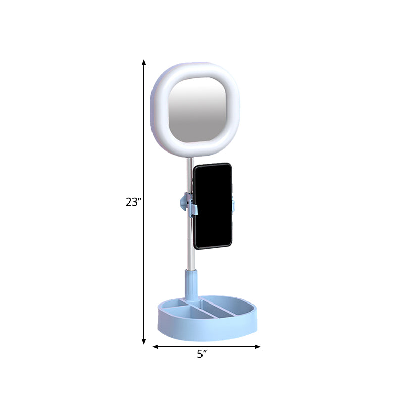 Led Mirror Light - Metallic Black/Pink/Blue Finish Simple Style Usb Port Fill-In Lighting