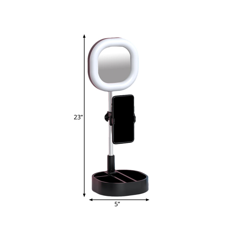 Led Mirror Light - Metallic Black/Pink/Blue Finish Simple Style Usb Port Fill-In Lighting