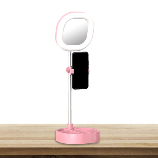 Led Mirror Light - Metallic Black/Pink/Blue Finish Simple Style Usb Port Fill-In Lighting