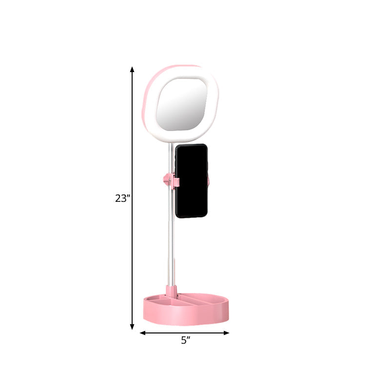 Led Mirror Light - Metallic Black/Pink/Blue Finish Simple Style Usb Port Fill-In Lighting