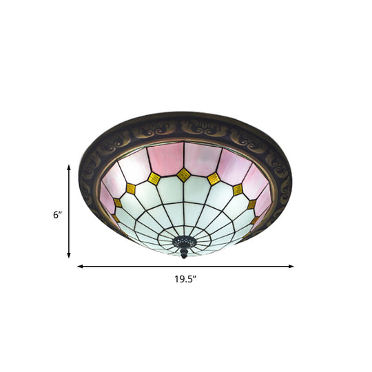 Rustic Stained Glass Sunflower Ceiling Light in Multicolor Options for Dining Room Tiffany Décor