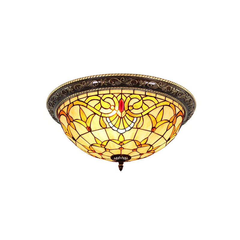 Rustic Stained Glass Sunflower Ceiling Light in Multicolor Options for Dining Room Tiffany Décor