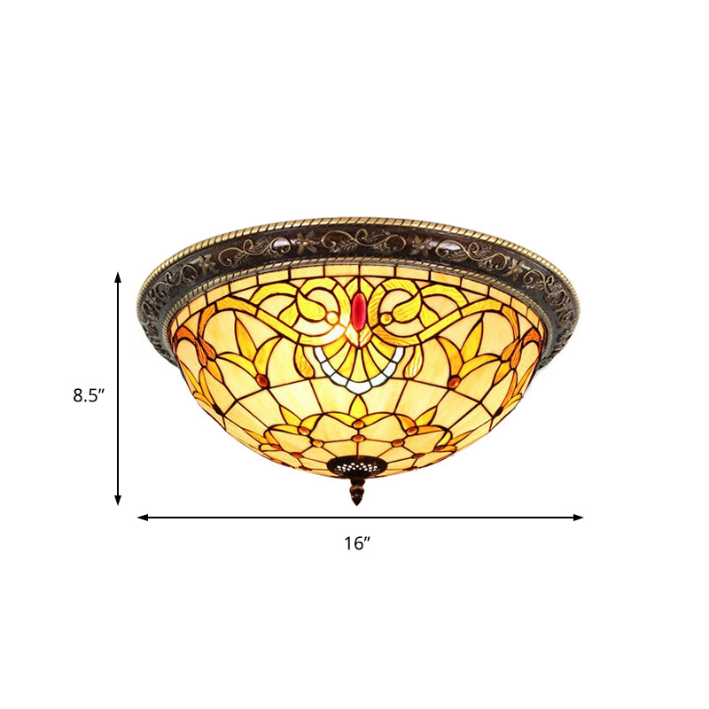 Rustic Stained Glass Sunflower Ceiling Light in Multicolor Options for Dining Room Tiffany Décor