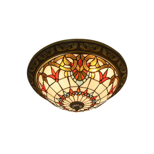 Rustic Stained Glass Sunflower Ceiling Light in Multicolor Options for Dining Room Tiffany Décor