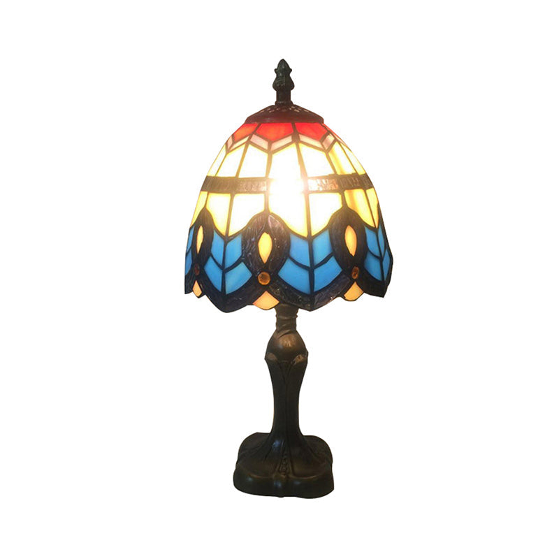 Peacock Stained Glass Desk Light - Classic Tiffany Design For Study Room